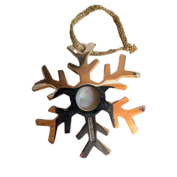 Harvey Lewis Snowflake Christmas Ornament Swarovski Crystal blue almost 3" - Picture 2 of 6